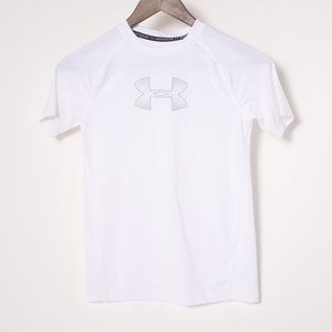Youth Under Armour Fitted Heat Gear White YXL